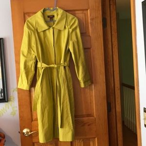 Long Chartreuse Jacket with Belt